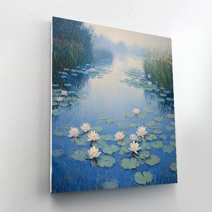 Claude Monet Inspired Morning Mist Over Lily Pond Paint by numbers art