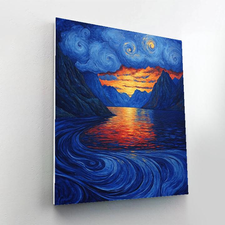 Edvard Munch Inspired Fjord Dusk Numbered painting kits