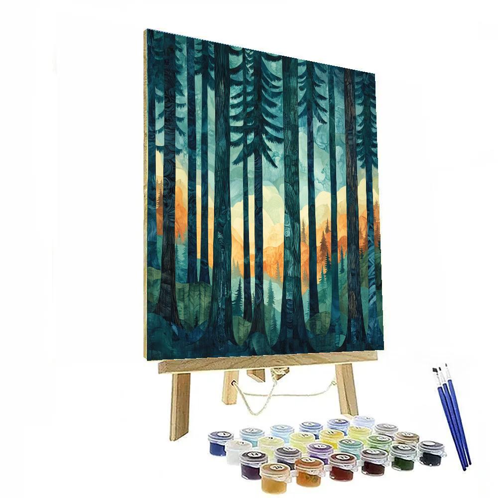 Emily Carr Inspired Cathedral Grove DIY paint by numbers