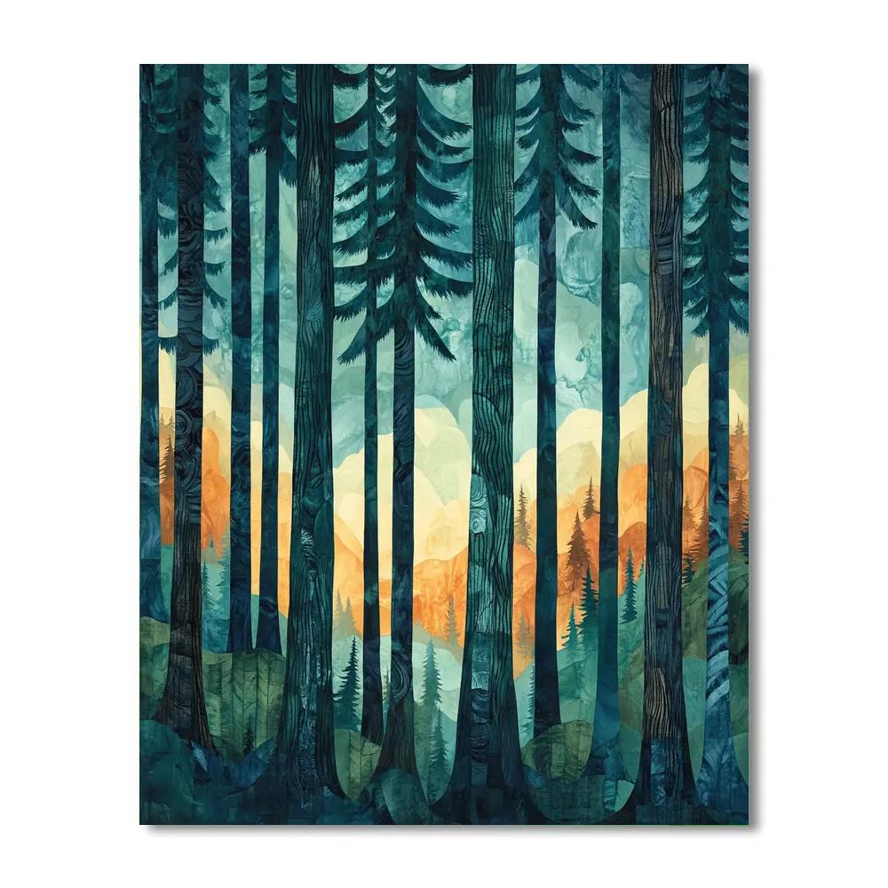 Emily Carr Inspired Cathedral Grove DIY paint by numbers