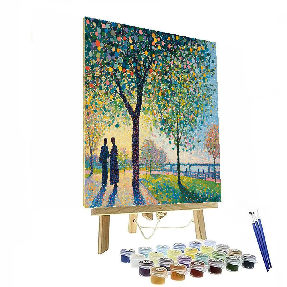 Seurat Inspired Summer Park Paint by numbers art