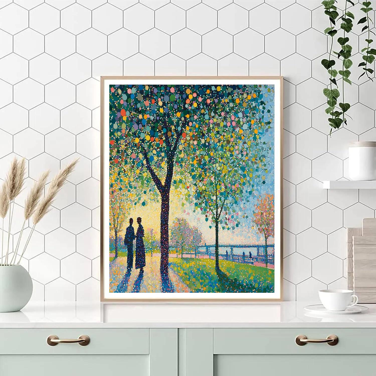 Seurat Inspired Summer Park Paint by numbers art