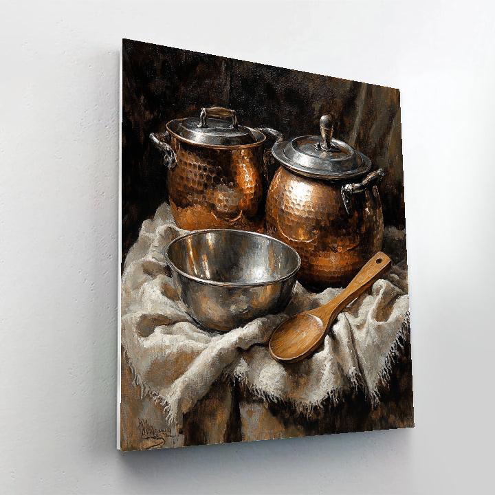 Diego Velázquez Inspired Copper And Pewter Ensemble Paint by numbers kits