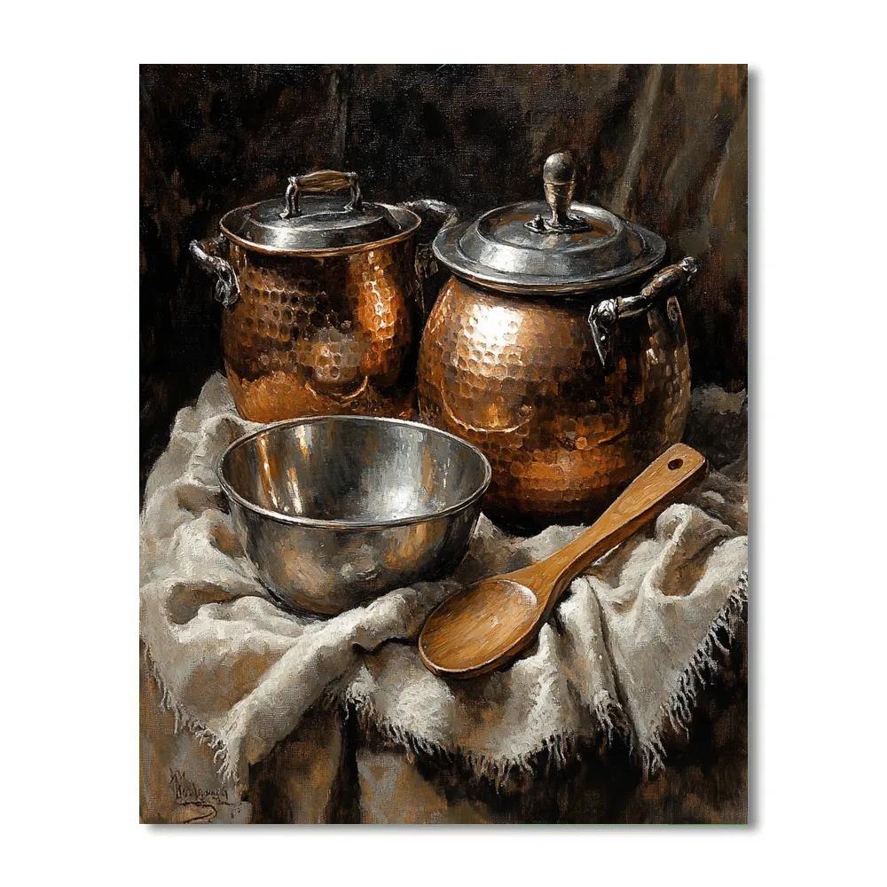Diego Velázquez Inspired Copper And Pewter Ensemble Paint by numbers kits