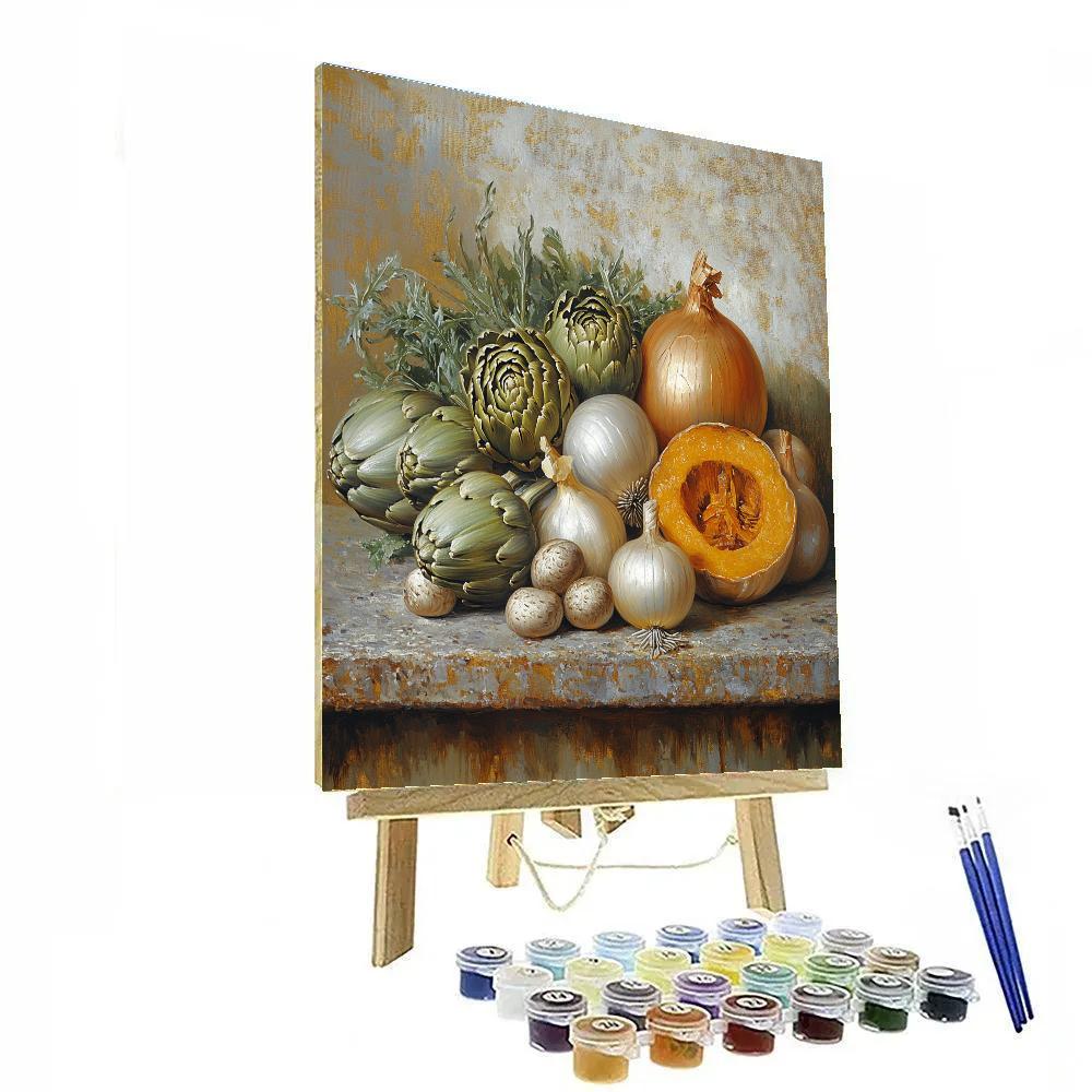 Diego Velázquez Inspired Market Vegetables Bodegon Number painting