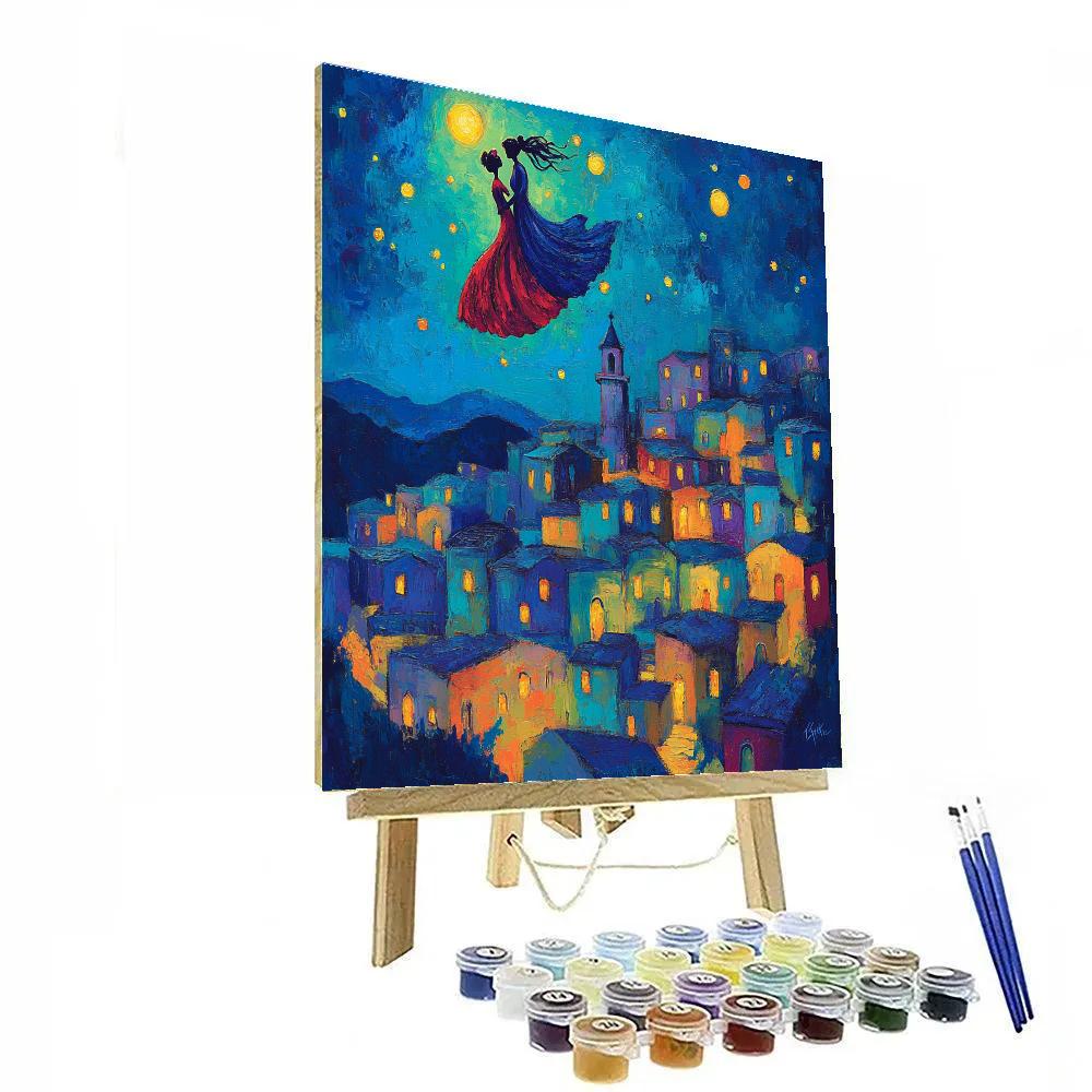 Chagall Inspired Love Over The City Paint by numbers kits