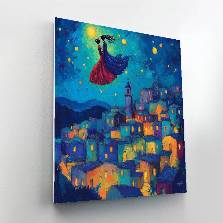 Chagall Inspired Love Over The City Paint by numbers kits