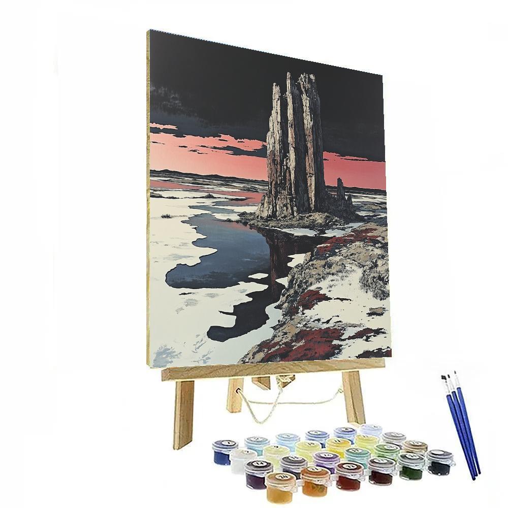 Francisco Goya Inspired Stark Rocky Outcrop At Dusk Number painting