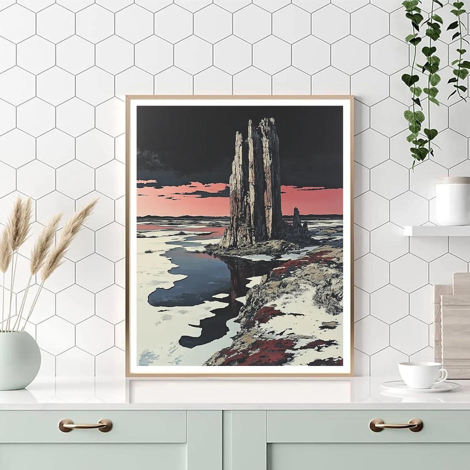 Francisco Goya Inspired Stark Rocky Outcrop At Dusk Number painting