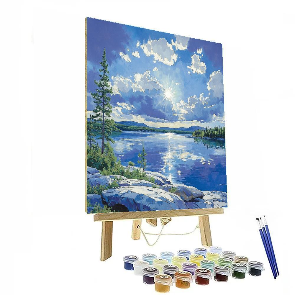 Franklin Carmichael Inspired Northern Lake Under Vast Sky Painting by numbers kit