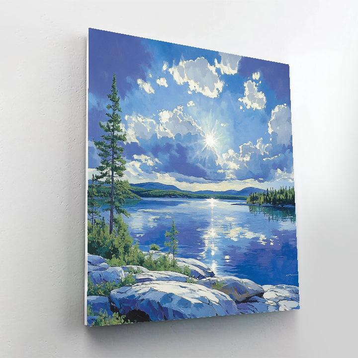 Franklin Carmichael Inspired Northern Lake Under Vast Sky Painting by numbers kit