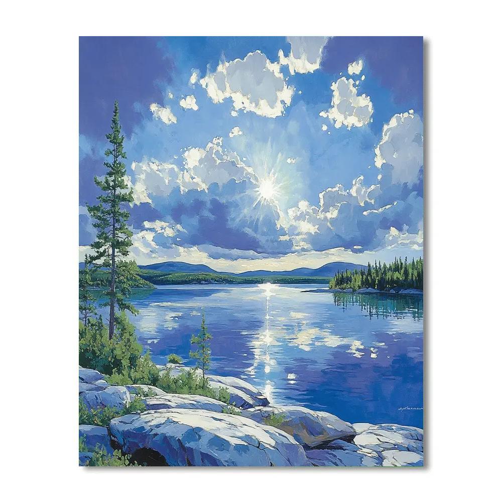 Franklin Carmichael Inspired Northern Lake Under Vast Sky Painting by numbers kit