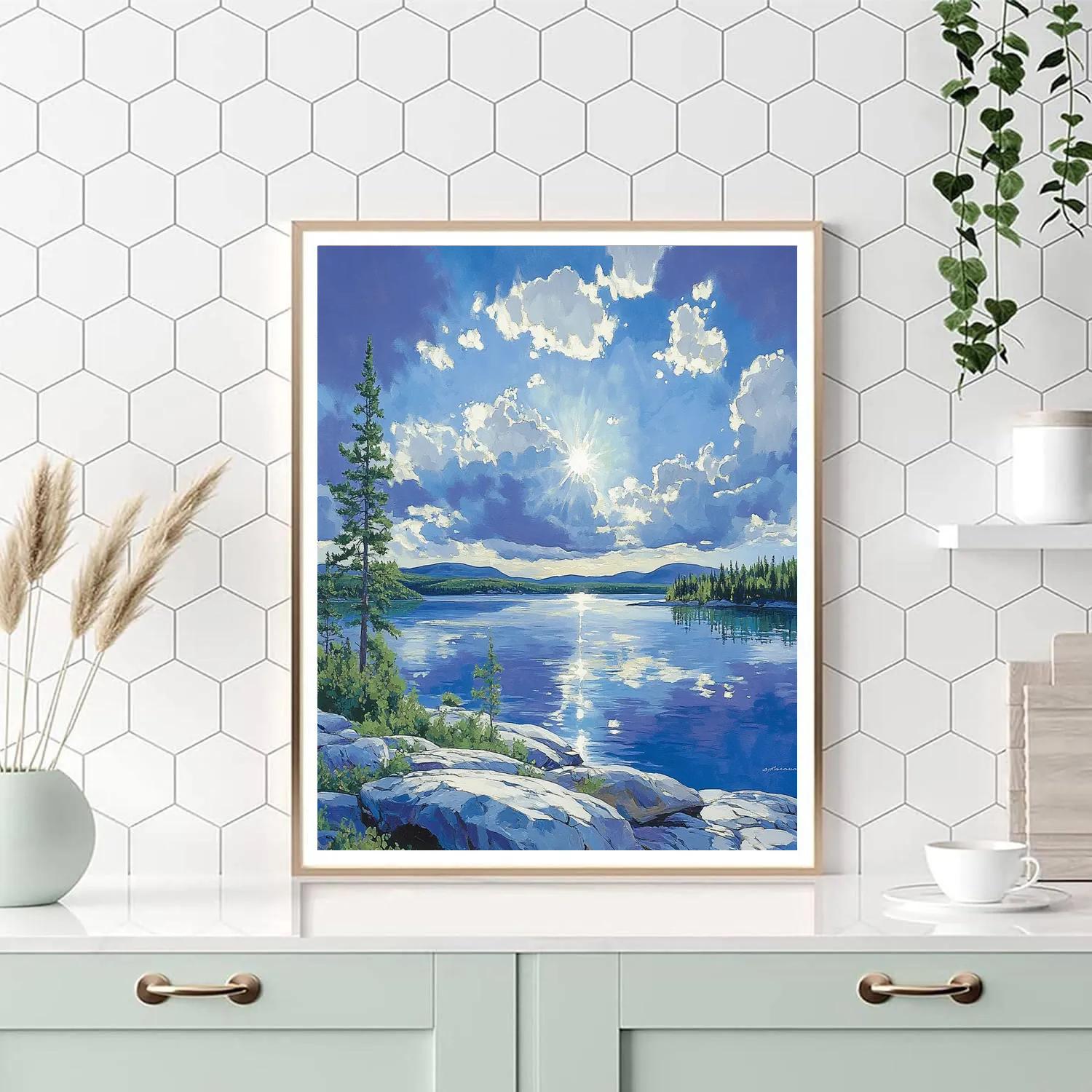 Franklin Carmichael Inspired Northern Lake Under Vast Sky Painting by numbers kit