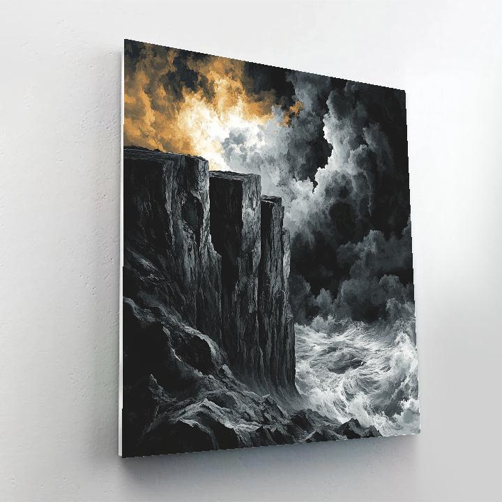 Francisco Goya Inspired Brooding Cliffside At Dusk painting number kit