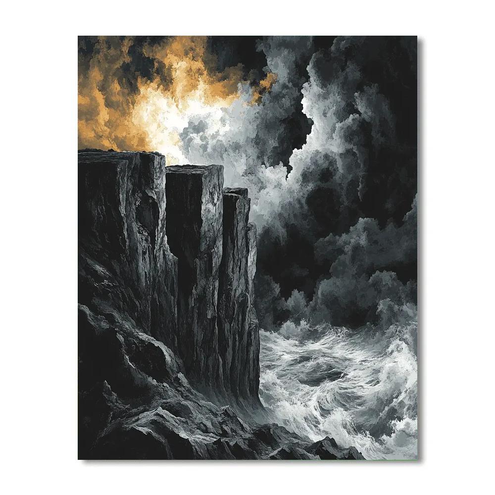 Francisco Goya Inspired Brooding Cliffside At Dusk painting number kit