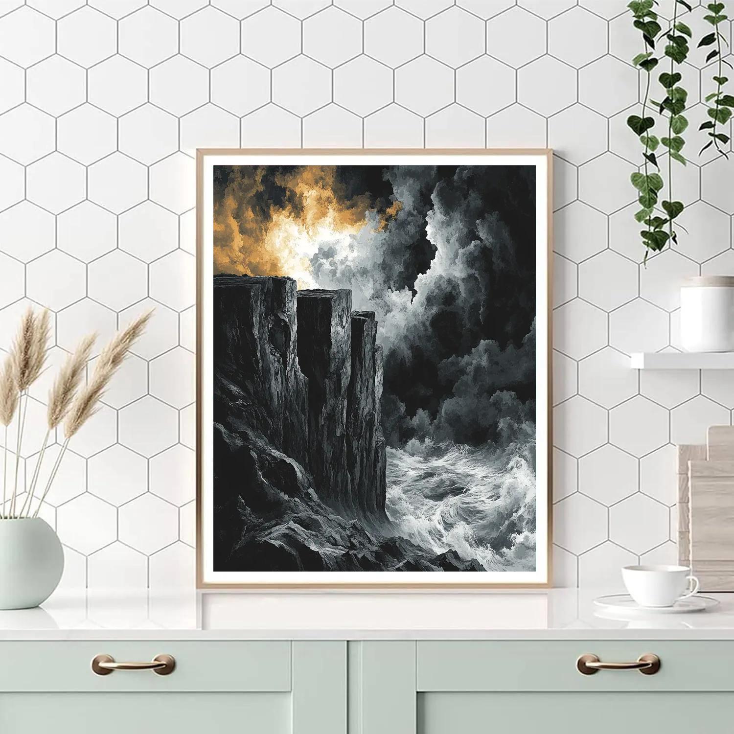 Francisco Goya Inspired Brooding Cliffside At Dusk painting number kit