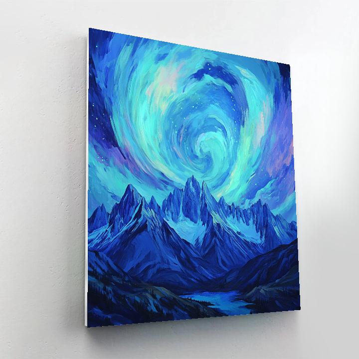 Frederick Varley Inspired Radiant Aurora Above Silent Mountains paint by number