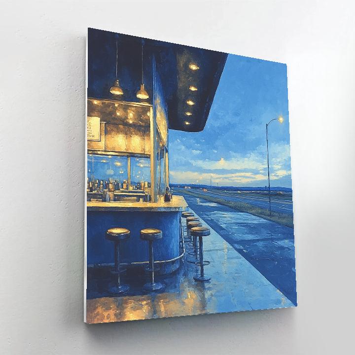 Edward Hopper Inspired Diner At Dawn Painting by numbers kit