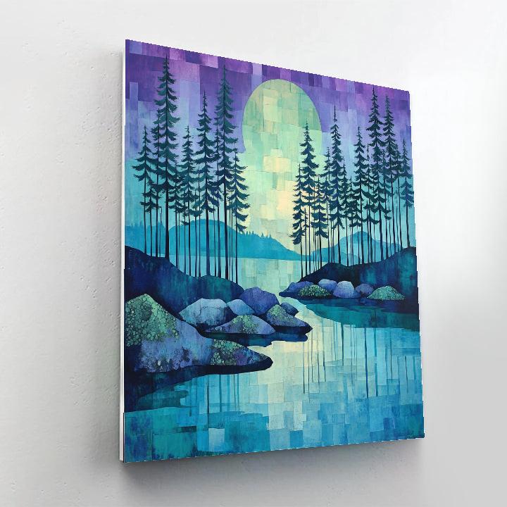 Franklin Carmichael Inspired Pine Screens At Dusk DIY paint by numbers