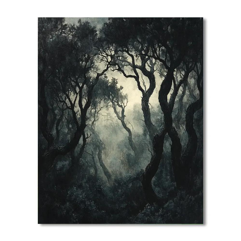 Francisco Goya Inspired Midnight Thicket In Twilight paint by numbers