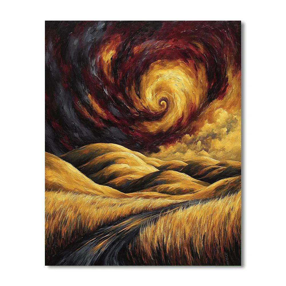 Frederick Varley Inspired Storm Tide Rolling Over Untamed Hills DIY paint by numbers