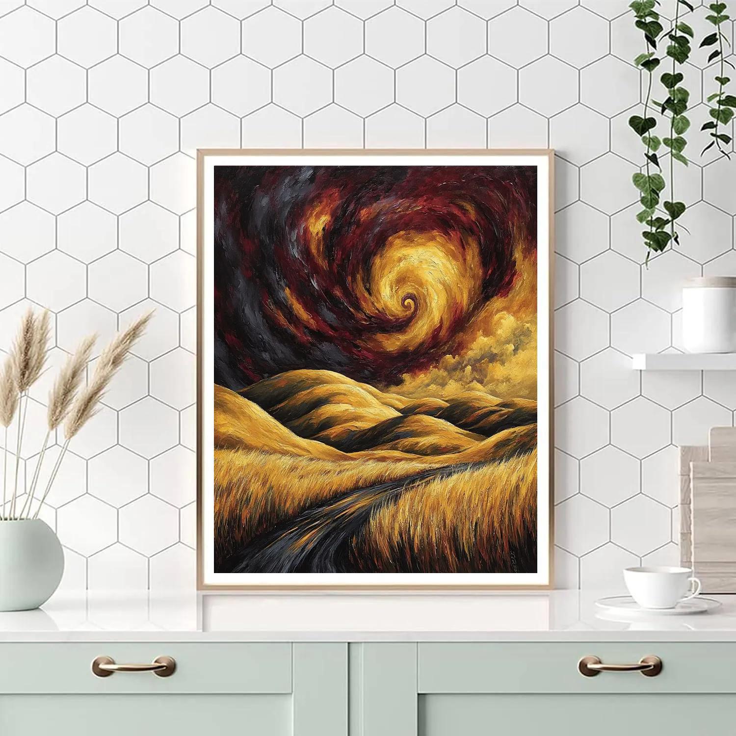 Frederick Varley Inspired Storm Tide Rolling Over Untamed Hills DIY paint by numbers