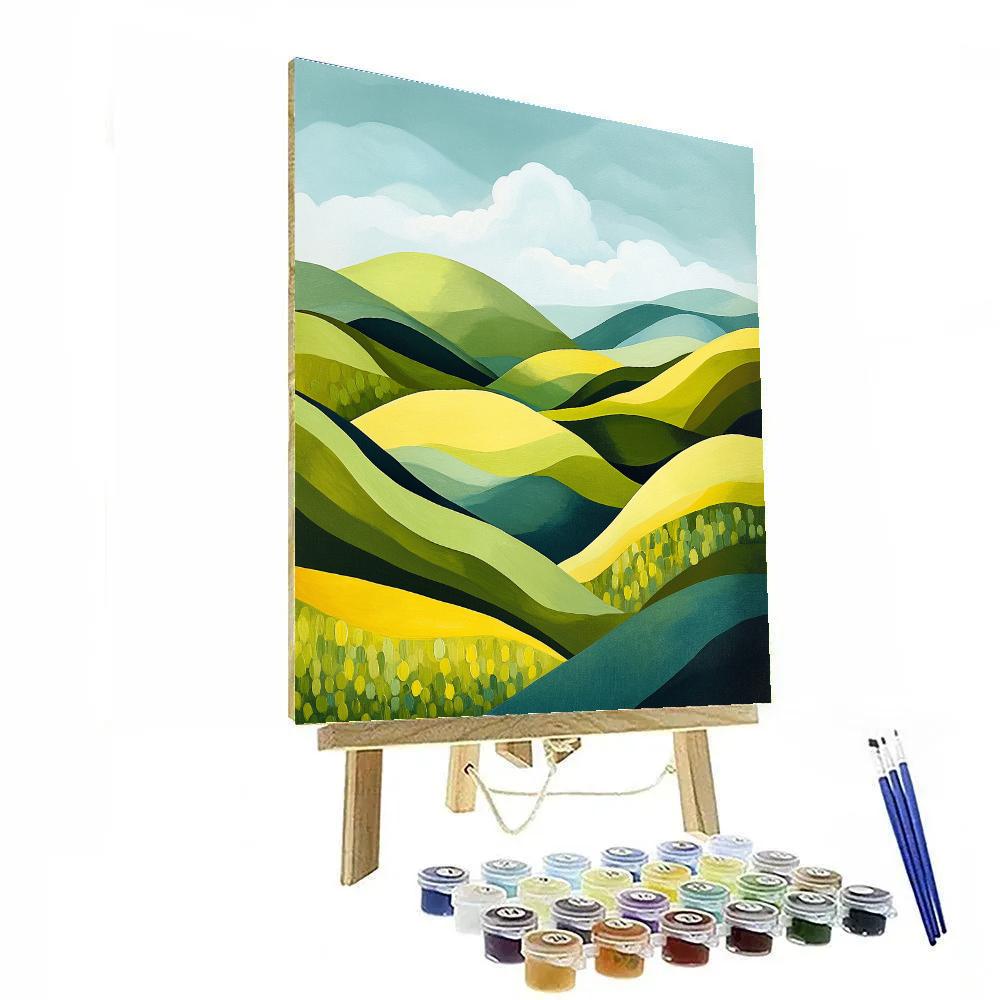 Franklin Carmichael Inspired Spring Hills In Fresh Green painting number kit