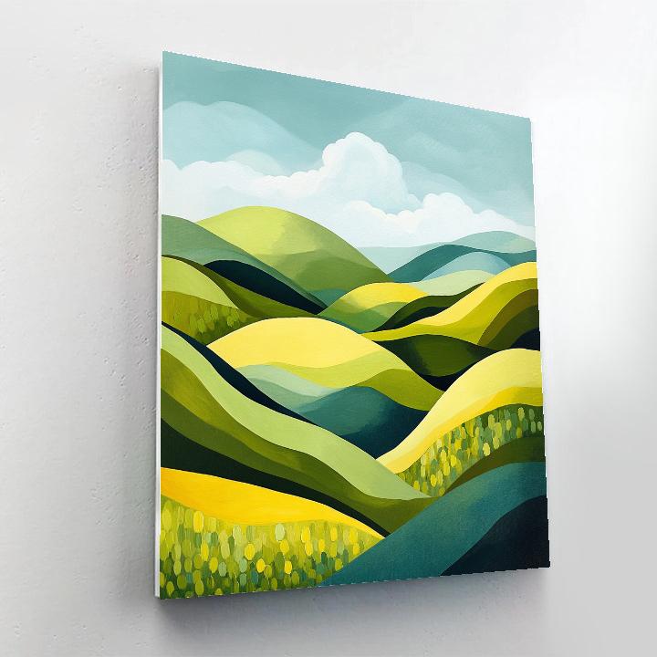 Franklin Carmichael Inspired Spring Hills In Fresh Green painting number kit