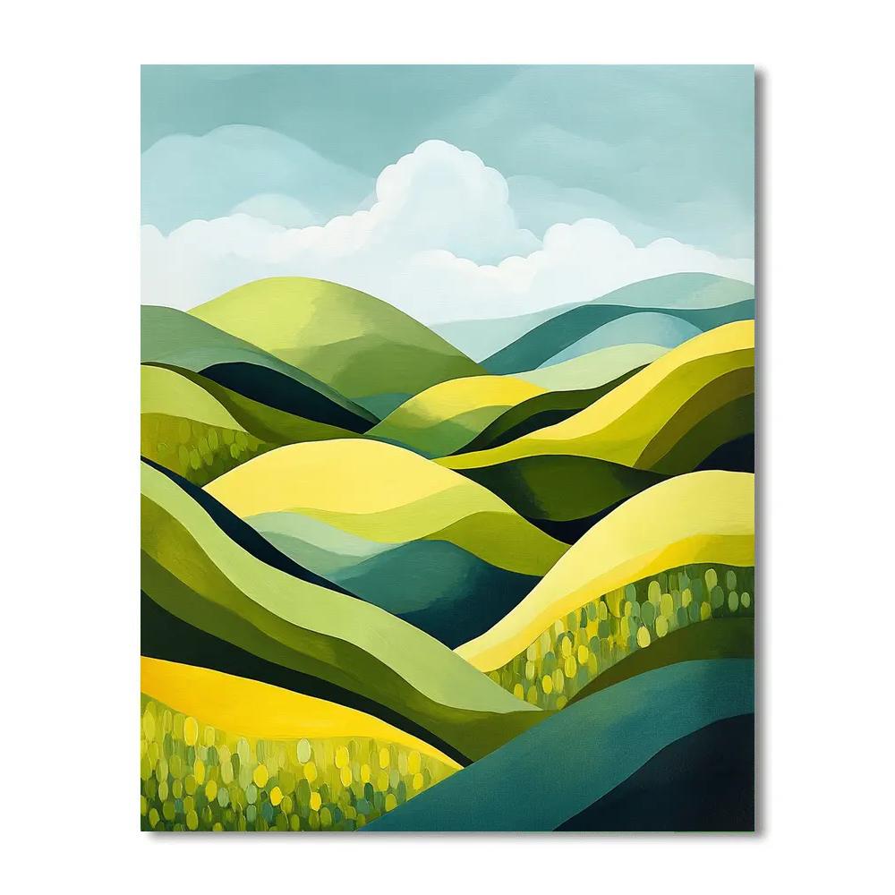 Franklin Carmichael Inspired Spring Hills In Fresh Green painting number kit