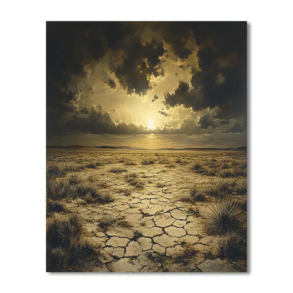 Francisco Goya Inspired Fading Light Over Ashen Plateau Number painting