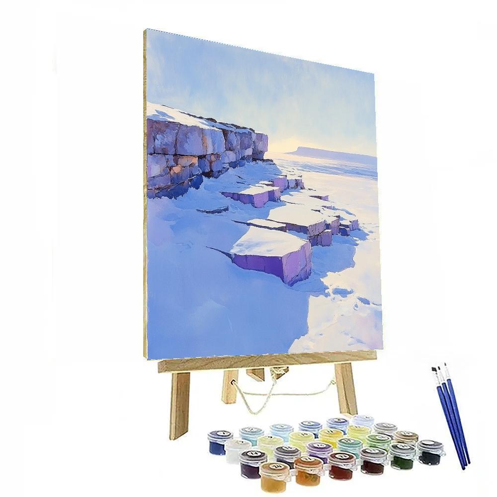 Franklin Carmichael Inspired Winter Light On Purple Snow Number painting