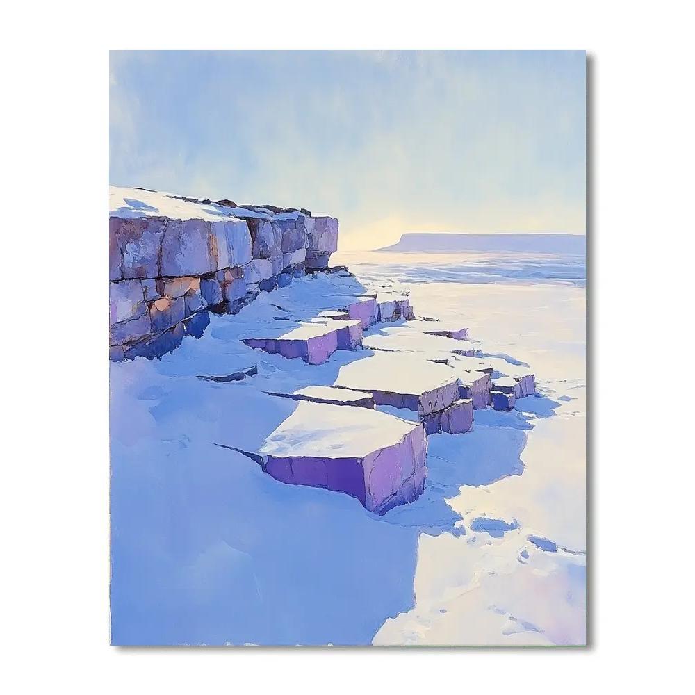 Franklin Carmichael Inspired Winter Light On Purple Snow Number painting