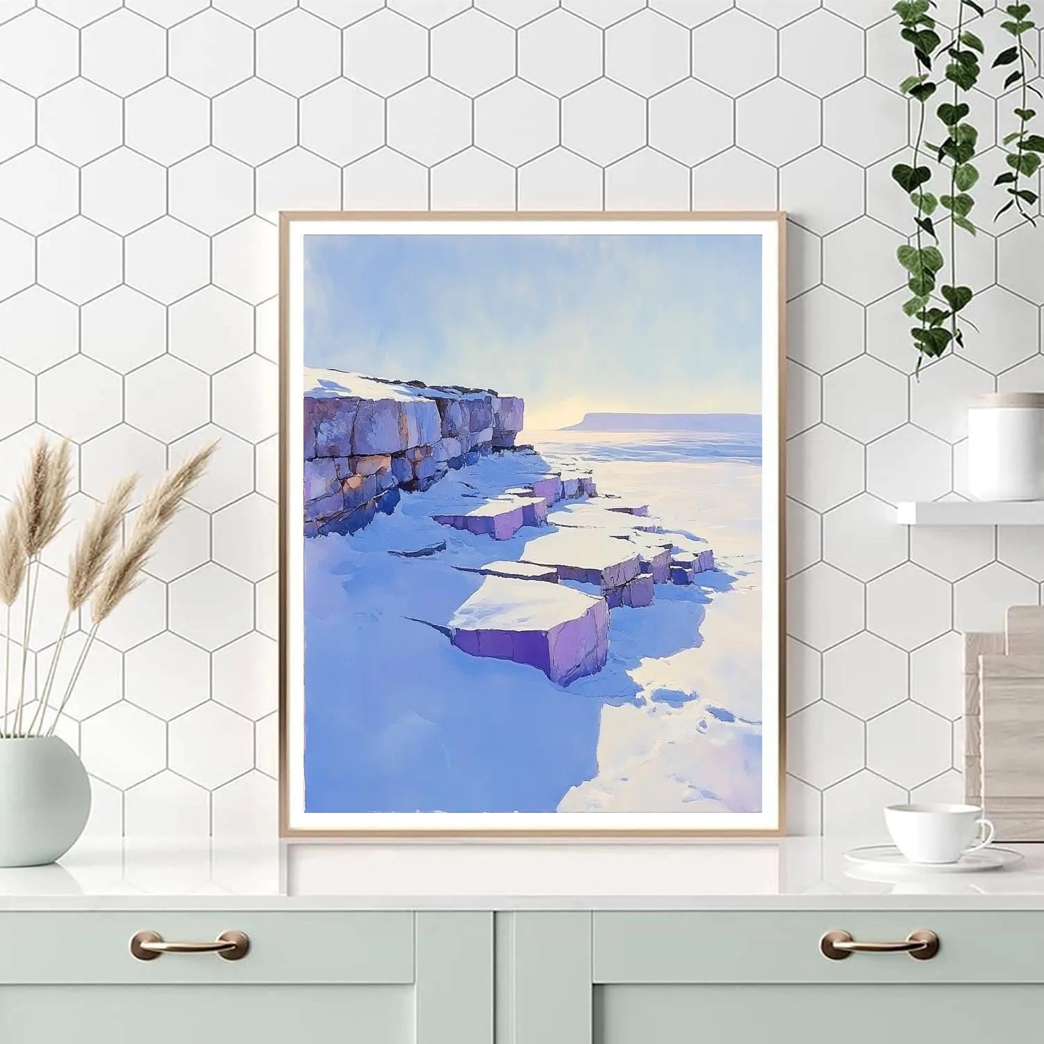 Franklin Carmichael Inspired Winter Light On Purple Snow Number painting