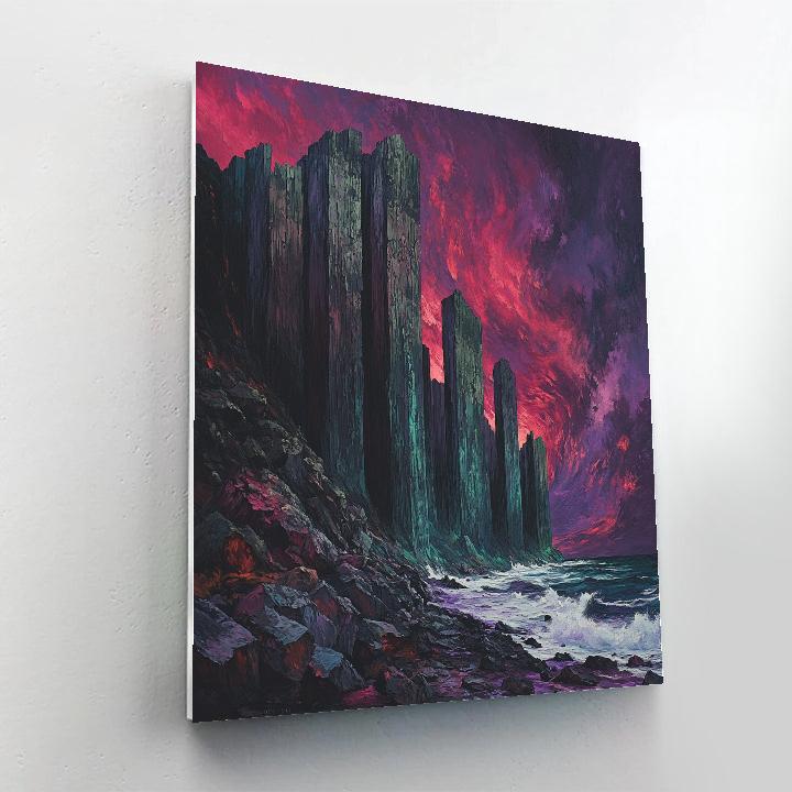 Frederick Varley Inspired Twilight Haze Over Brooding Rocky Cliffs paint by number