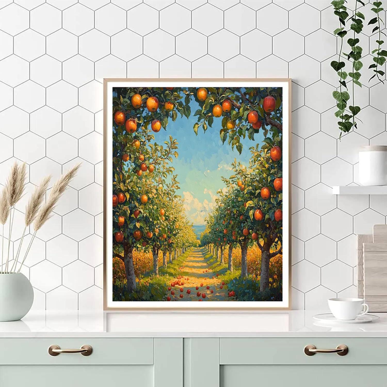 Magritte Inspired Floating Orchard Paint by numbers art