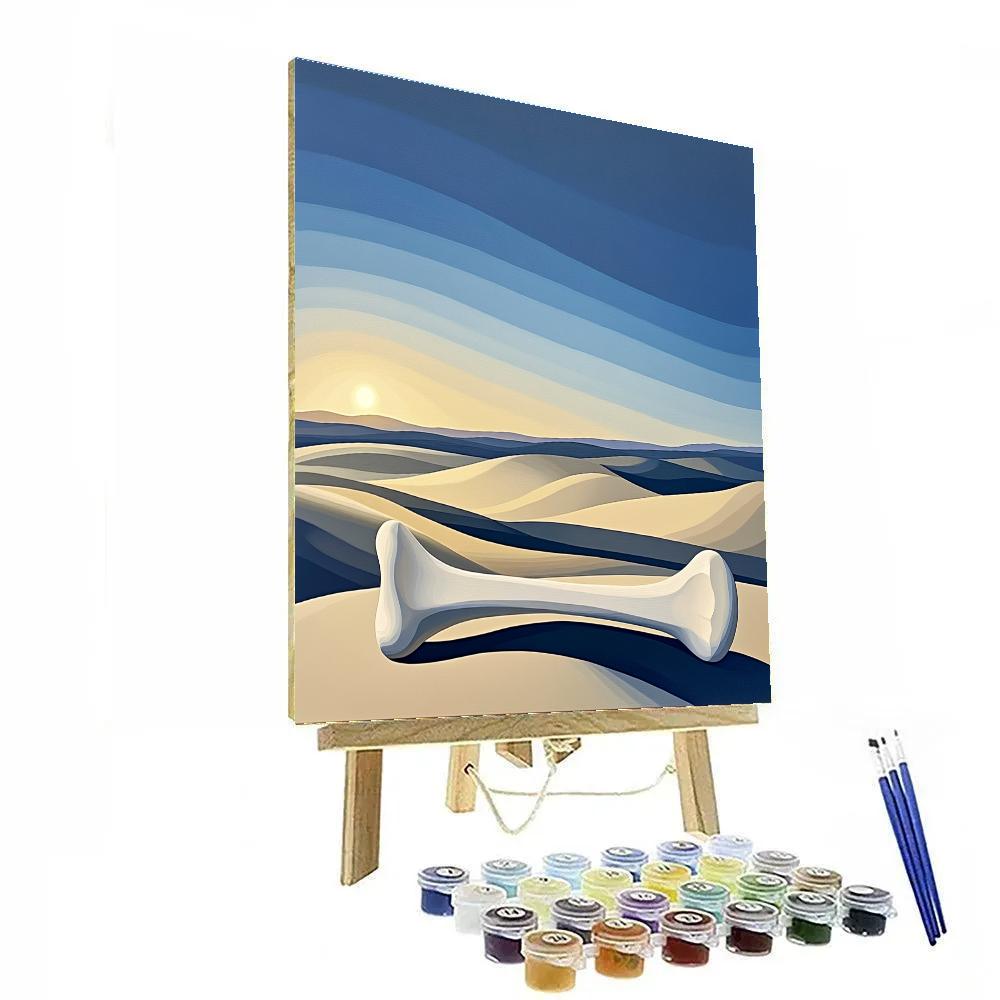 Georgia OKeeffe Inspired Radiant Desert Bone Against Sky DIY paint by numbers