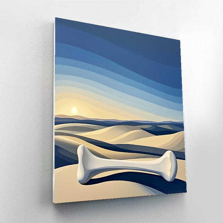 Georgia OKeeffe Inspired Radiant Desert Bone Against Sky DIY paint by numbers