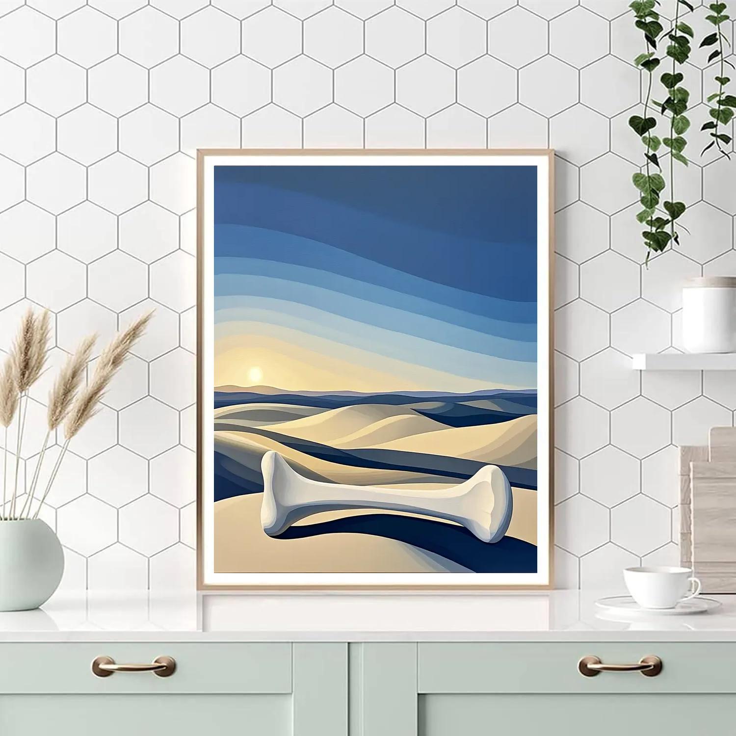 Georgia OKeeffe Inspired Radiant Desert Bone Against Sky DIY paint by numbers