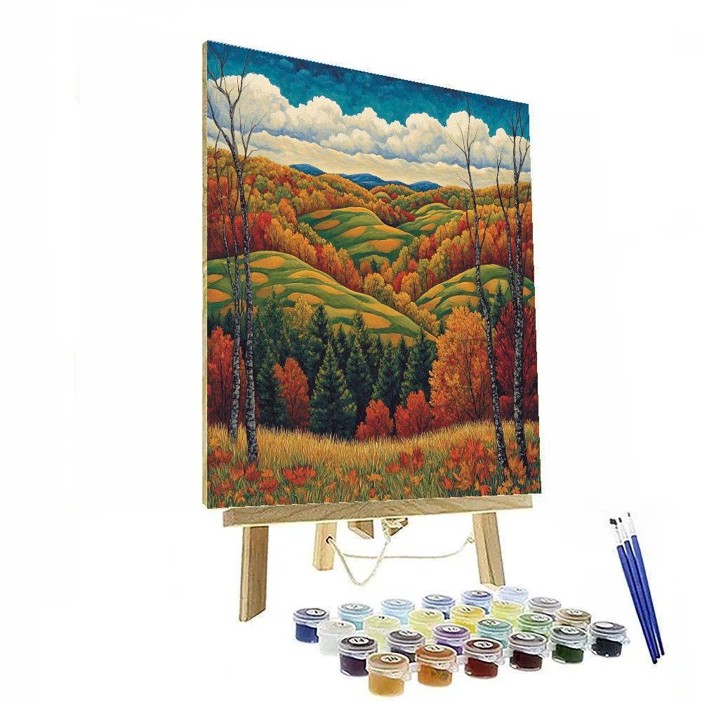 J. E. H. MacDonald Inspired Algoma Autumn Hills painting number kit