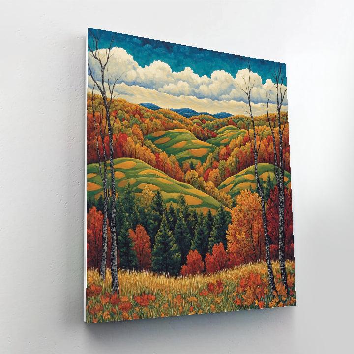 J. E. H. MacDonald Inspired Algoma Autumn Hills painting number kit