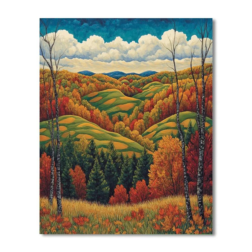 J. E. H. MacDonald Inspired Algoma Autumn Hills painting number kit