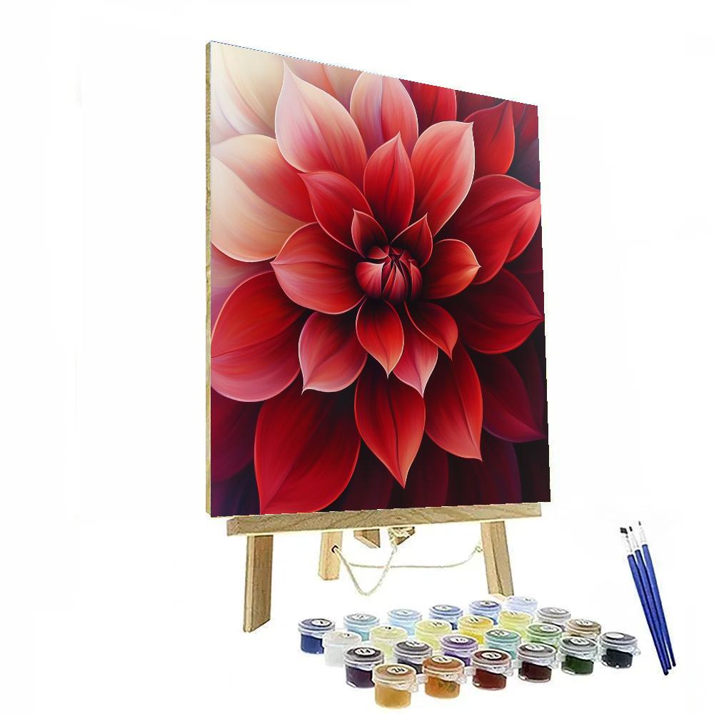 Georgia OKeeffe Inspired Red Petal Close Up DIY paint by numbers