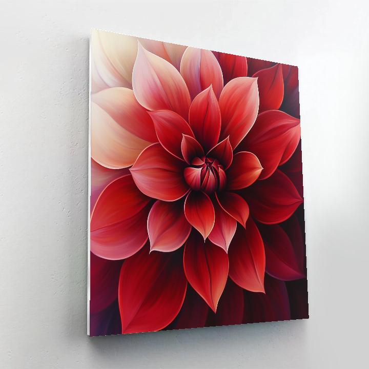 Georgia OKeeffe Inspired Red Petal Close Up DIY paint by numbers