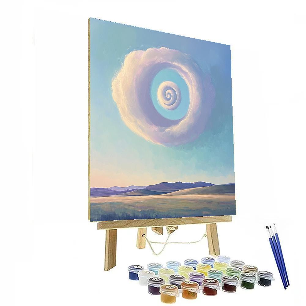 Georgia OKeeffe Inspired Spiral Cloud Over Mesa Number painting