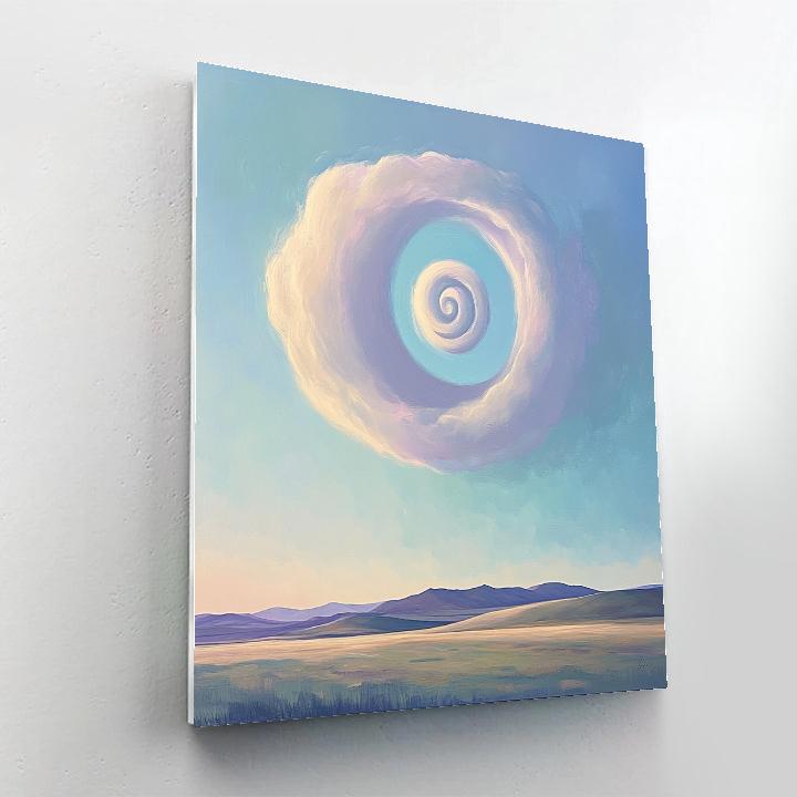 Georgia OKeeffe Inspired Spiral Cloud Over Mesa Number painting