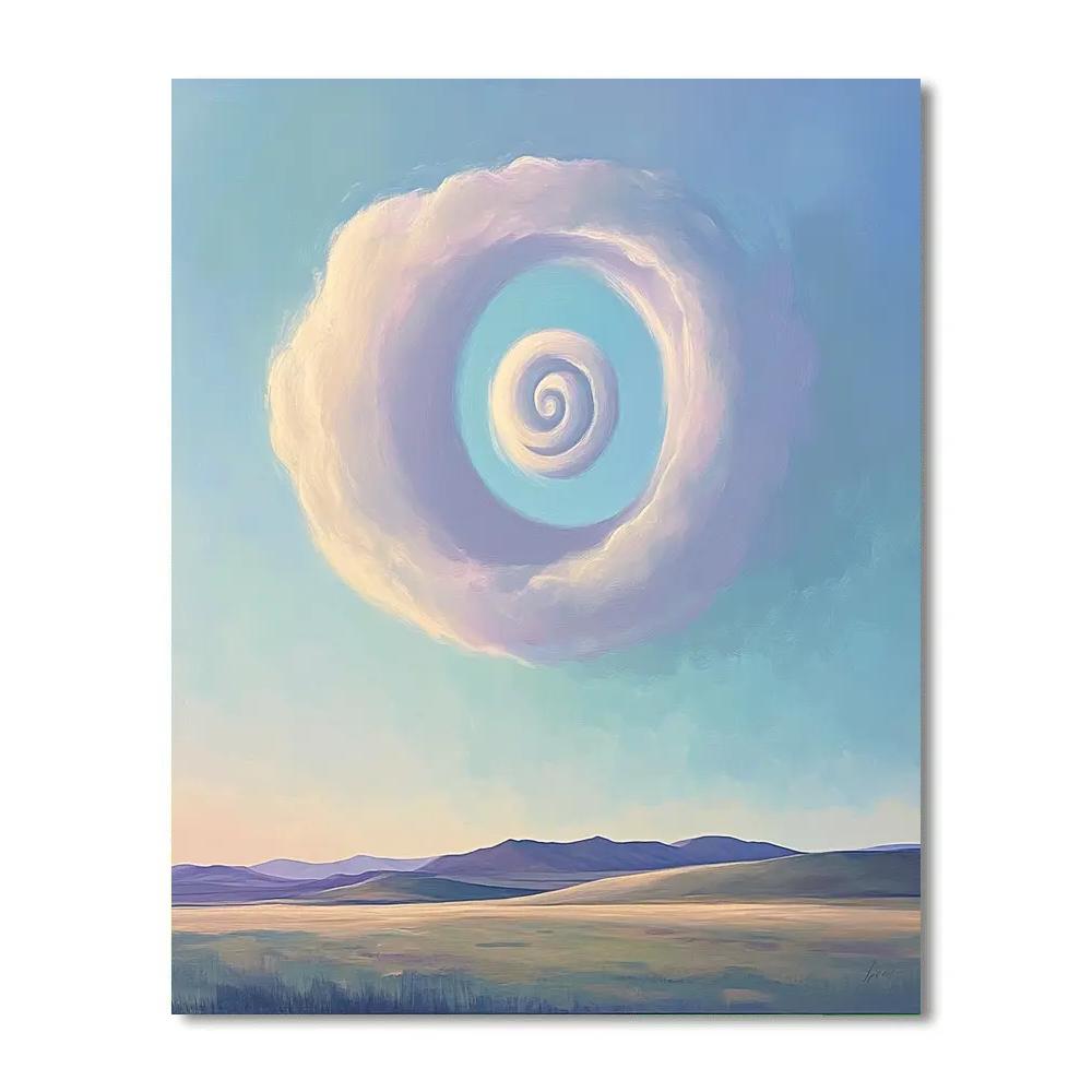 Georgia OKeeffe Inspired Spiral Cloud Over Mesa Number painting