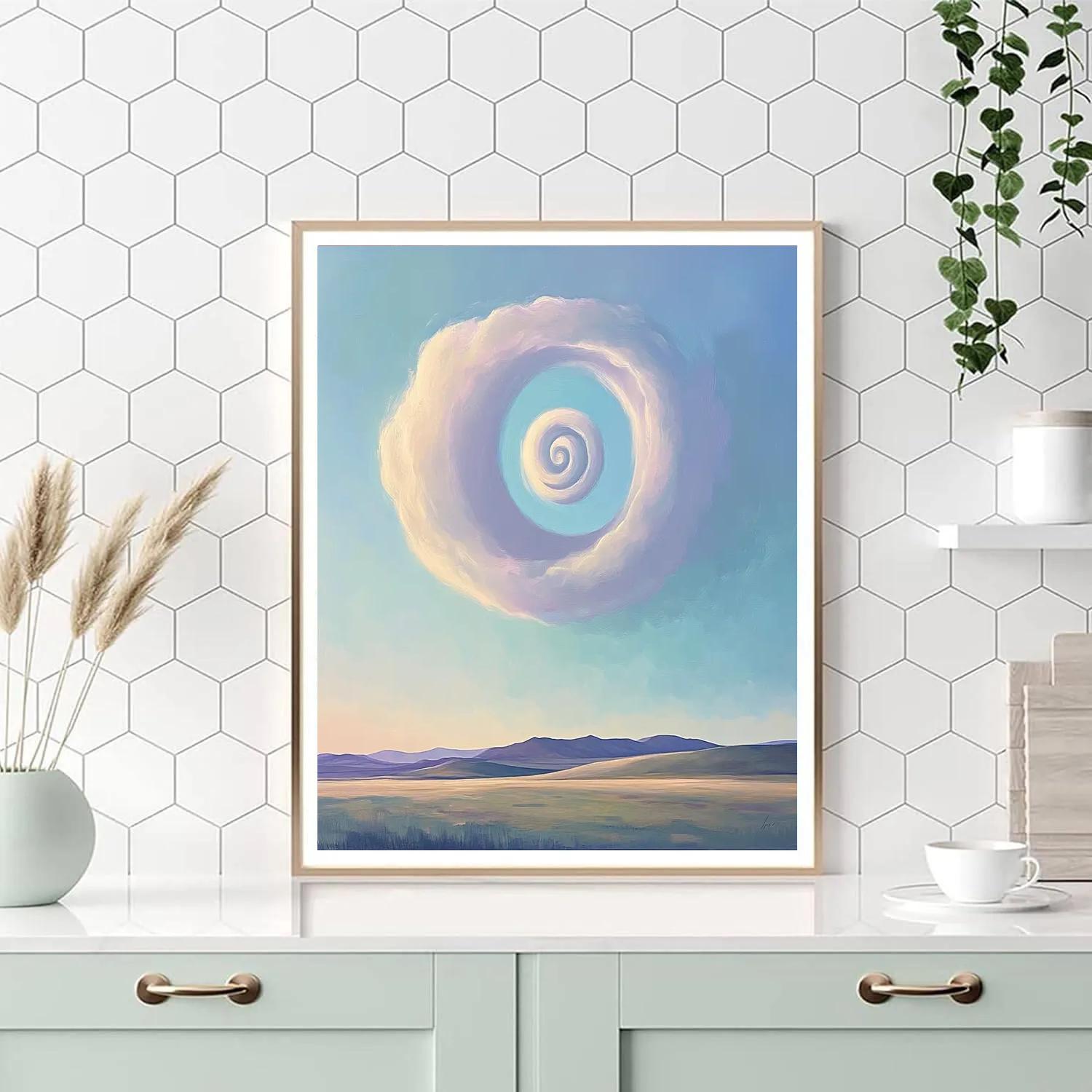 Georgia OKeeffe Inspired Spiral Cloud Over Mesa Number painting