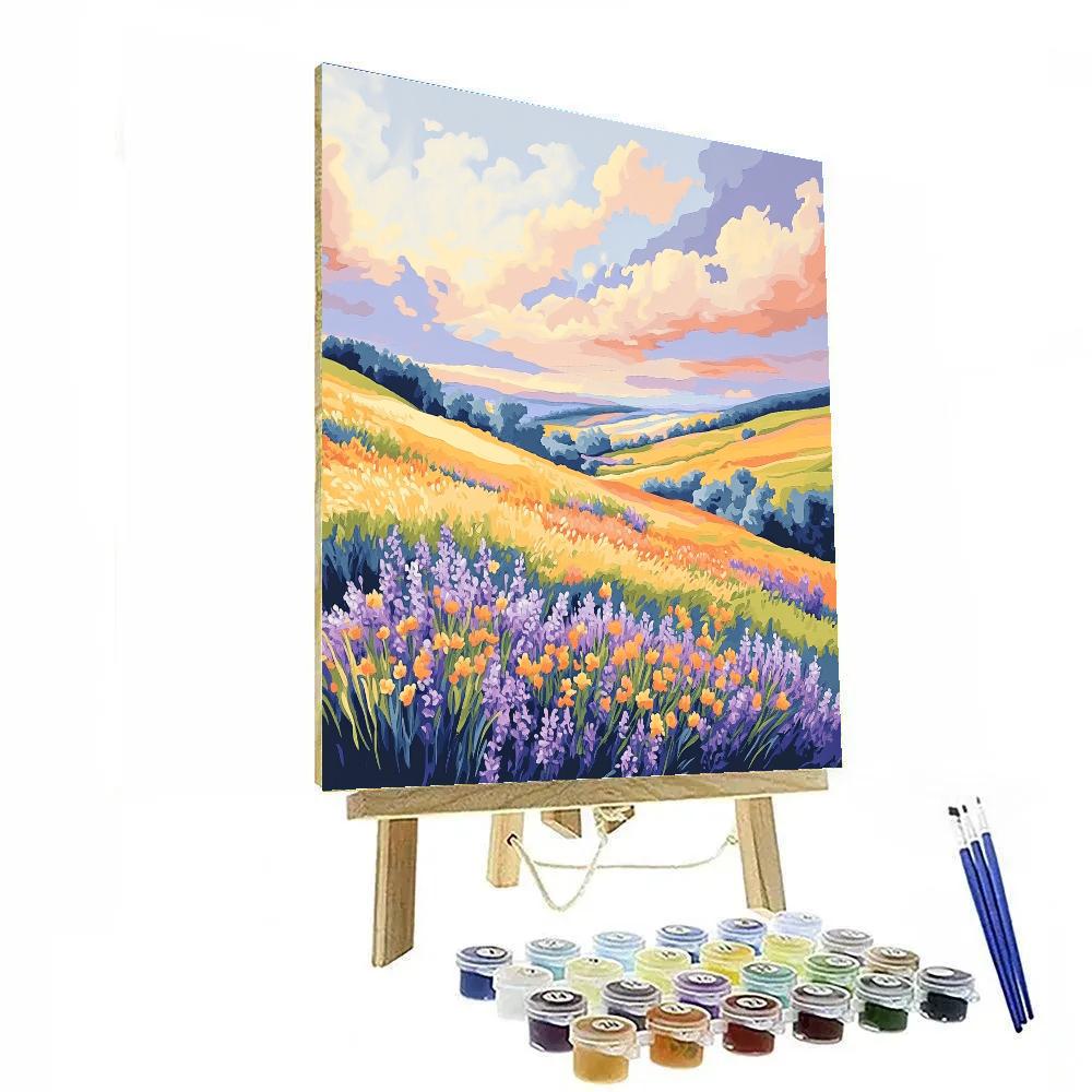 J. E. H. MacDonald Inspired Meadow Of Wildflowers And Sky paint by color