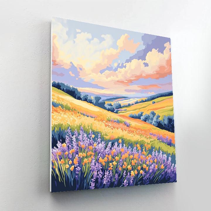 J. E. H. MacDonald Inspired Meadow Of Wildflowers And Sky paint by color