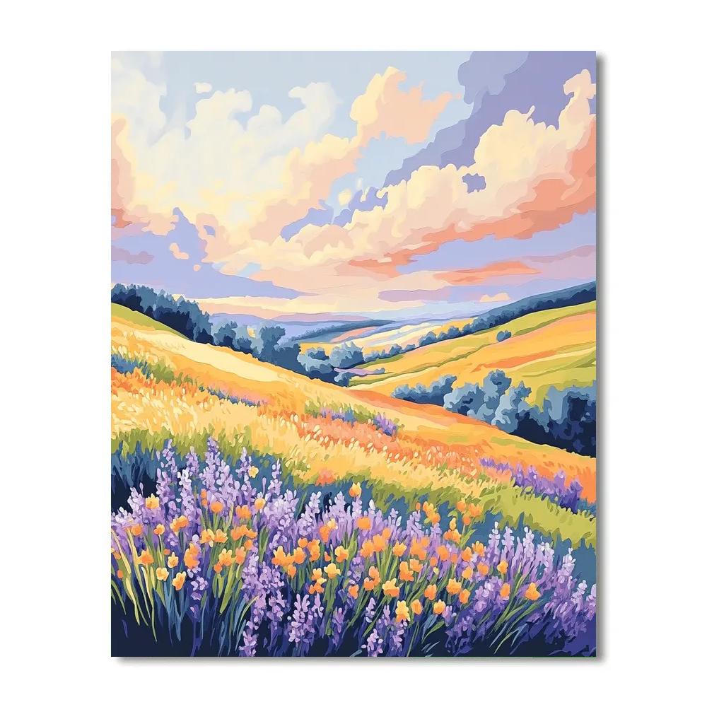 J. E. H. MacDonald Inspired Meadow Of Wildflowers And Sky paint by color